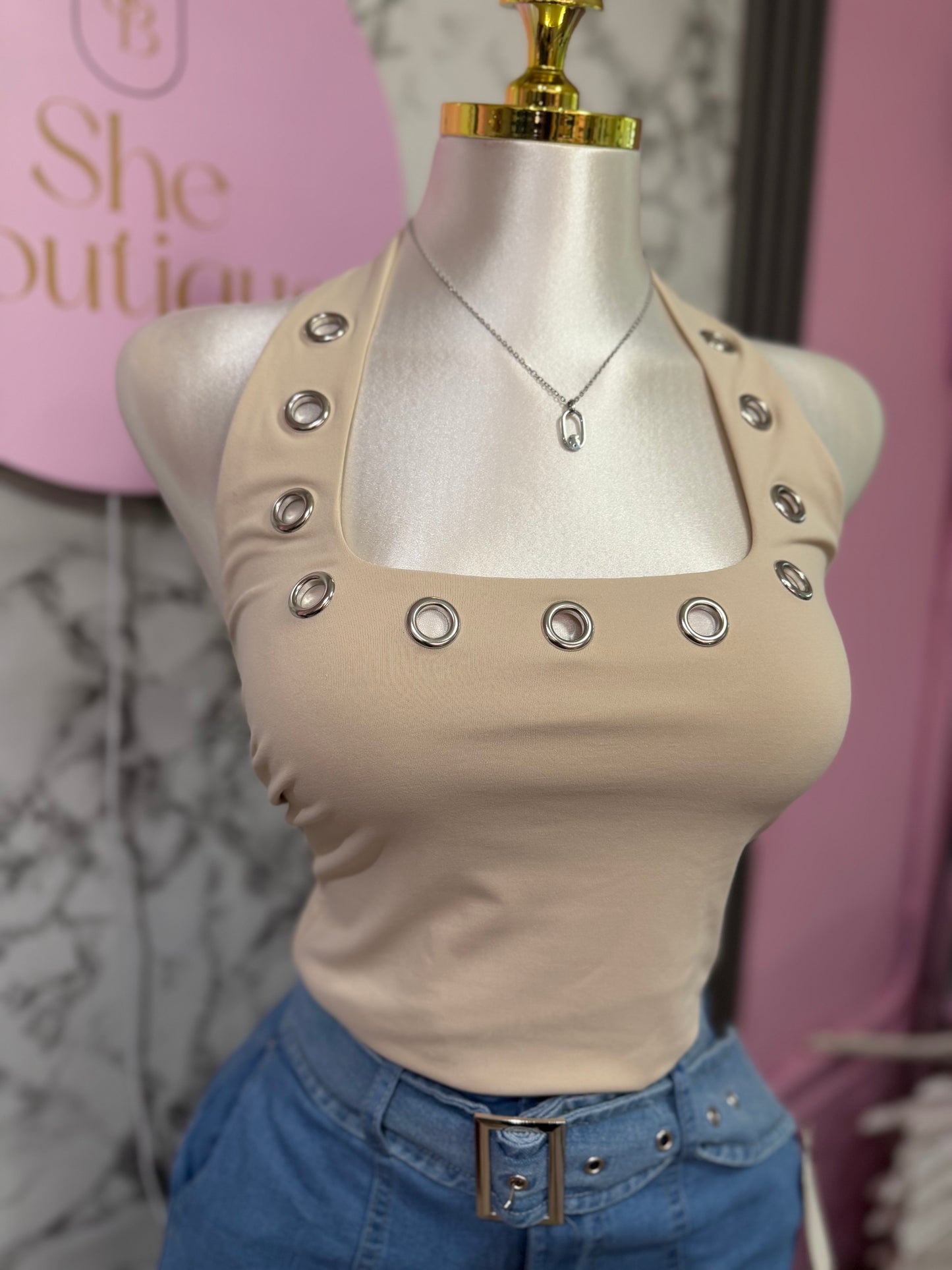 Nude halter Top